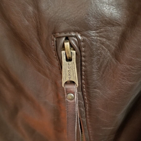 Lucky Brand The Ace Leather Jacket - Picture 7 of 11